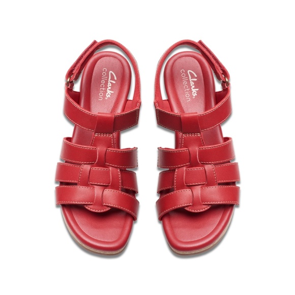 Womens Clarks Chelseah Peak Sandals. Red Leather. 26179787 - Picture 6 of 7